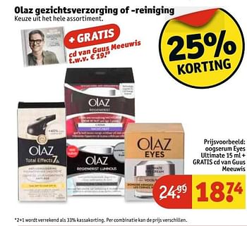 Aanbiedingen Oogserum eyes ultimate + gratis cd van guus meeuwis - Olaz - Geldig van 02/05/2017 tot 07/05/2017 bij Kruidvat