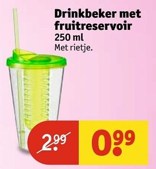 Aanbiedingen Drinkbeker met fruitreservoir - Huismerk - Kruidvat - Geldig van 02/05/2017 tot 07/05/2017 bij Kruidvat