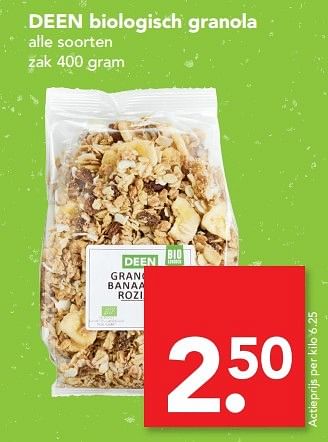 Aanbiedingen Deen biologisch granola - Huismerk deen supermarkt - Geldig van 01/05/2017 tot 07/05/2017 bij Deen Supermarkten