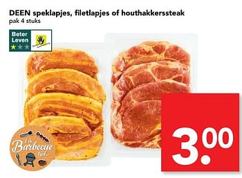 Aanbiedingen Deen speklapjes, filetlapjes of houthakkerssteak - Huismerk deen supermarkt - Geldig van 01/05/2017 tot 07/05/2017 bij Deen Supermarkten