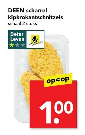 Aanbiedingen Deen scharrel kipkrokantschnitzels - Huismerk deen supermarkt - Geldig van 01/05/2017 tot 02/05/2017 bij Deen Supermarkten