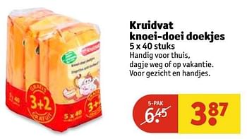 Aanbiedingen Kruidvat knoei-doei doekjes - Huismerk - Kruidvat - Geldig van 02/05/2017 tot 07/05/2017 bij Kruidvat