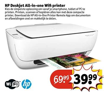 Aanbiedingen Hp deskjet all-in-one wifi printer - HP - Geldig van 02/05/2017 tot 07/05/2017 bij Kruidvat