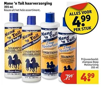 Aanbiedingen Shampoo deep moisturizing - Mane', n Tail - Geldig van 02/05/2017 tot 07/05/2017 bij Kruidvat