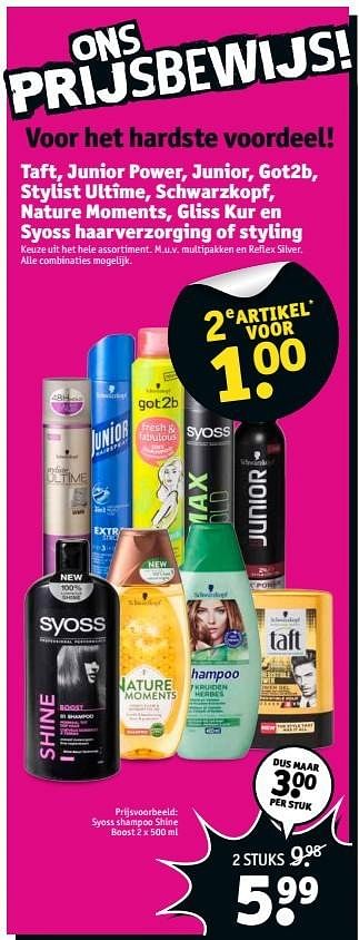 Aanbiedingen Syoss shampoo shine boost - Syoss - Geldig van 02/05/2017 tot 07/05/2017 bij Kruidvat