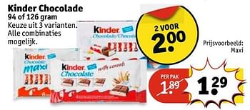 Aanbiedingen Kinder chocolade maxi - Kinder - Geldig van 02/05/2017 tot 07/05/2017 bij Kruidvat