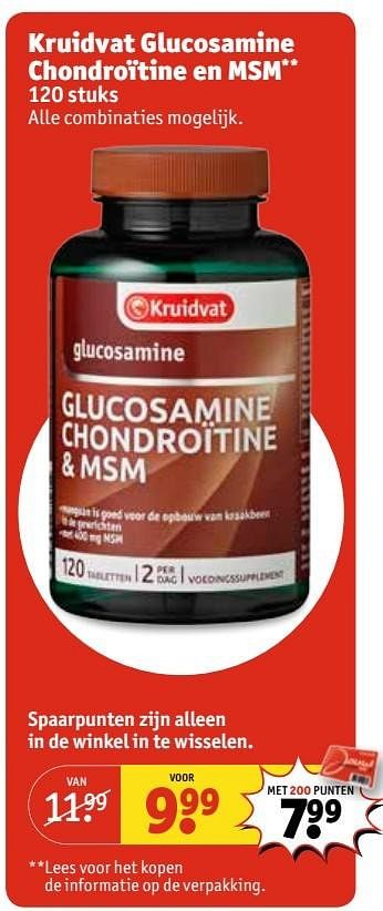 Aanbiedingen Kruidvat glucosamine chondroïtine en msm - Huismerk - Kruidvat - Geldig van 02/05/2017 tot 07/05/2017 bij Kruidvat