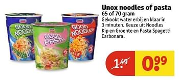 Aanbiedingen Unox noodles of pasta - Unox - Geldig van 02/05/2017 tot 07/05/2017 bij Kruidvat