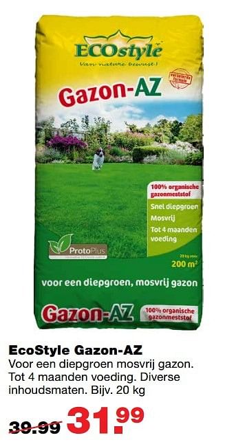 Aanbiedingen Ecostyle gazon-az - Ecostyle - Geldig van 01/05/2017 tot 07/05/2017 bij Praxis