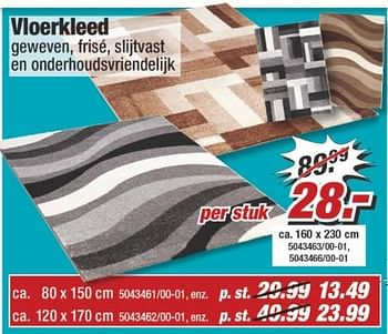 Aanbiedingen Vloerkleed - Huismerk - Poco - Geldig van 01/05/2017 tot 07/05/2017 bij Poco