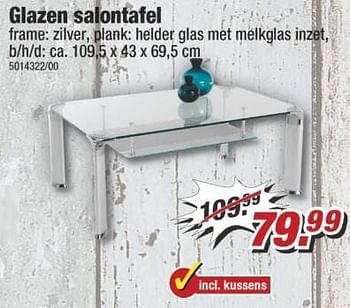 Aanbiedingen Glazen salontafel - Huismerk - Poco - Geldig van 01/05/2017 tot 07/05/2017 bij Poco