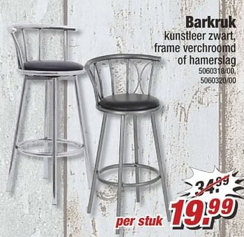 Aanbiedingen Barkruk kunstleer zwart - Huismerk - Poco - Geldig van 01/05/2017 tot 07/05/2017 bij Poco