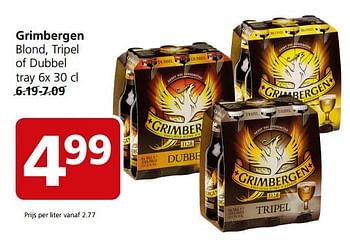 Aanbiedingen Grimbergen blond, tripel of dubbel - Grimbergen - Geldig van 01/05/2017 tot 07/05/2017 bij Jan Linders