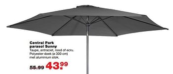 Aanbiedingen Central park parasol sunny - Central Park - Geldig van 01/05/2017 tot 07/05/2017 bij Praxis