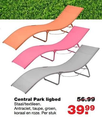 Aanbiedingen Central park ligbed staal-textileen - Central Park - Geldig van 01/05/2017 tot 07/05/2017 bij Praxis