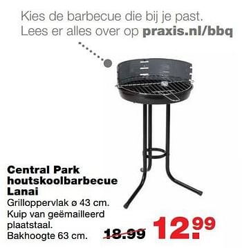 Aanbiedingen Central park houtskoolbarbecue lanai - Central Park - Geldig van 01/05/2017 tot 07/05/2017 bij Praxis