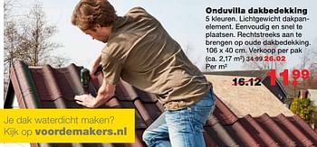 Aanbiedingen Onduvilla dakbedekking - Huismerk - Praxis - Geldig van 01/05/2017 tot 07/05/2017 bij Praxis