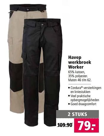 Aanbiedingen Havep werkbroek worker - Havep - Geldig van 01/05/2017 tot 07/05/2017 bij Welkoop