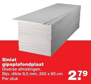 Aanbiedingen Siniat gipsplafondplaat - Siniat - Geldig van 01/05/2017 tot 07/05/2017 bij Praxis