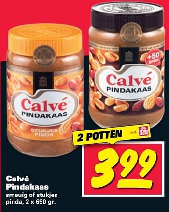 Aanbiedingen Calvé pindakaas - Calve - Geldig van 01/05/2017 tot 07/05/2017 bij Nettorama