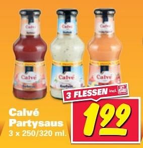 Aanbiedingen Calvé partysaus - Calve - Geldig van 01/05/2017 tot 07/05/2017 bij Nettorama