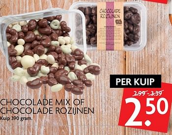 Aanbiedingen Chocolade mix of chocolade rozijnen - Huismerk - Deka Markt - Geldig van 04/05/2017 tot 07/05/2017 bij Deka Markt