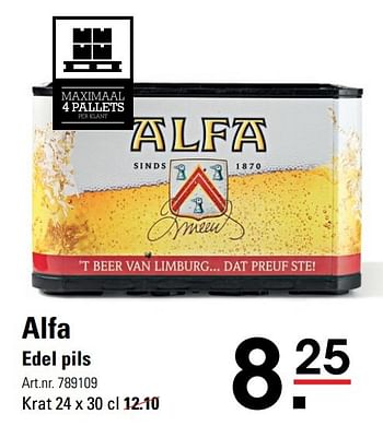 Aanbiedingen Alfa edel pils - Alfa - Geldig van 20/04/2017 tot 08/05/2017 bij Sligro