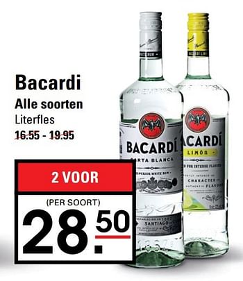 Aanbiedingen Bacardi alle soorten - Bacardi - Geldig van 20/04/2017 tot 08/05/2017 bij Sligro