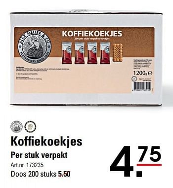 Aanbiedingen Koffiekoekjes per stuk verpakt - Alex Meijer - Geldig van 20/04/2017 tot 08/05/2017 bij Sligro