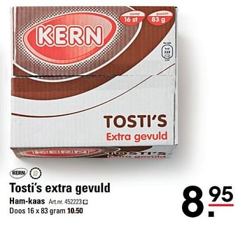 Aanbiedingen 95 tosti`s extra gevuld ham-kaas - Kern - Geldig van 20/04/2017 tot 08/05/2017 bij Sligro