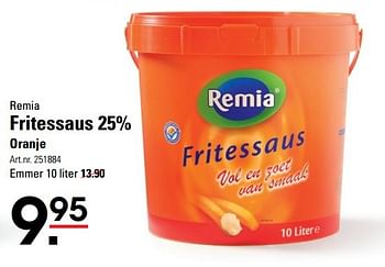 Aanbiedingen Fritessaus oranje - Remia - Geldig van 20/04/2017 tot 08/05/2017 bij Sligro