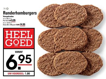 Aanbiedingen Runderhamburgers voorgebraden - Kaldenberg - Geldig van 20/04/2017 tot 08/05/2017 bij Sligro