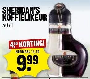 Aanbiedingen Sheridan`s koffielikeur - Sheridan's - Geldig van 07/05/2017 tot 13/05/2017 bij Dirk III