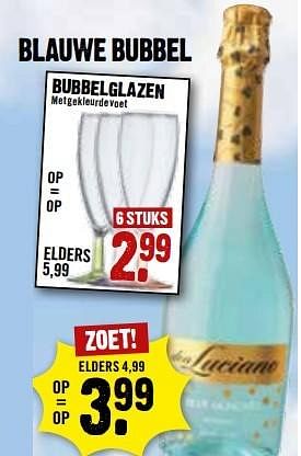 Aanbiedingen Blauwe bubbel - Schuimwijnen - Geldig van 07/05/2017 tot 13/05/2017 bij Dirk III