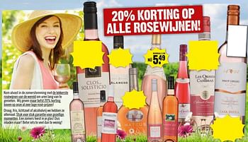 Aanbiedingen 20% korting op alle rose ´ wijnen - Rosé wijnen - Geldig van 07/05/2017 tot 13/05/2017 bij Dirk III