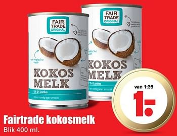 Aanbiedingen Fairtrade kokosmelk - Fair Trade - Geldig van 07/05/2017 tot 13/05/2017 bij Lekker Doen