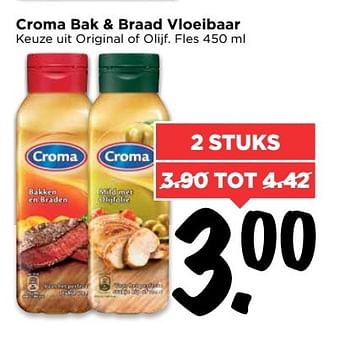 Aanbiedingen Croma bak + braad vloeibaar - Croma - Geldig van 07/05/2017 tot 13/05/2017 bij Vomar