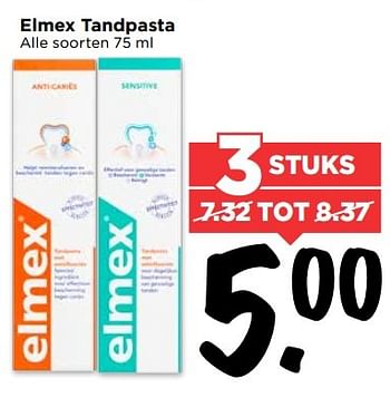 Aanbiedingen Elmex tandpasta - Elmex - Geldig van 07/05/2017 tot 13/05/2017 bij Vomar