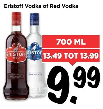 Aanbiedingen Eristoff vodka of red vodka - Eristoff - Geldig van 07/05/2017 tot 13/05/2017 bij Vomar