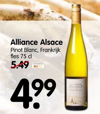 Aanbiedingen Alliance alsace - Witte wijnen - Geldig van 07/05/2017 tot 13/05/2017 bij Em-té