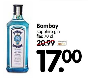 Aanbiedingen Bombay sapphire gin fles - Bombay - Geldig van 07/05/2017 tot 13/05/2017 bij Em-té