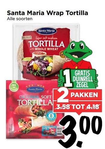 Aanbiedingen Santa maria wrap tortilla - Santa Maria - Geldig van 07/05/2017 tot 13/05/2017 bij Vomar