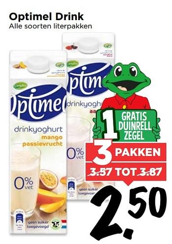 Aanbiedingen Optimel drink - Campina - Geldig van 07/05/2017 tot 13/05/2017 bij Vomar