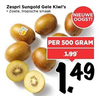 Aanbiedingen Zespri sungold gele kiwi`s - Zespri - Geldig van 07/05/2017 tot 13/05/2017 bij Vomar