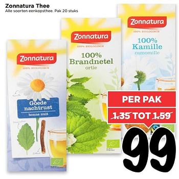 Aanbiedingen Zonnatura thee - Zonnatura - Geldig van 07/05/2017 tot 13/05/2017 bij Vomar