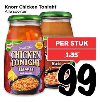 Aanbiedingen Knorr chicken tonight - Knorr - Geldig van 07/05/2017 tot 13/05/2017 bij Vomar