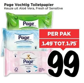 Aanbiedingen Page vochtig toiletpapier - Page - Geldig van 07/05/2017 tot 13/05/2017 bij Vomar