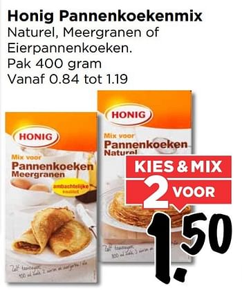 Aanbiedingen Honig pannenkoekenmix - Honig - Geldig van 07/05/2017 tot 13/05/2017 bij Vomar