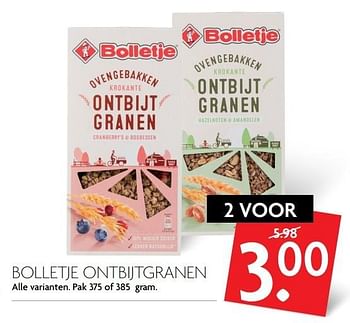 Aanbiedingen Bolletje ontbijtgranen - Bolletje - Geldig van 07/05/2017 tot 13/05/2017 bij Deka Markt