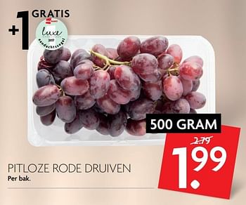 Aanbiedingen Pitloze rode druiven - Huismerk - Deka Markt - Geldig van 07/05/2017 tot 13/05/2017 bij Deka Markt